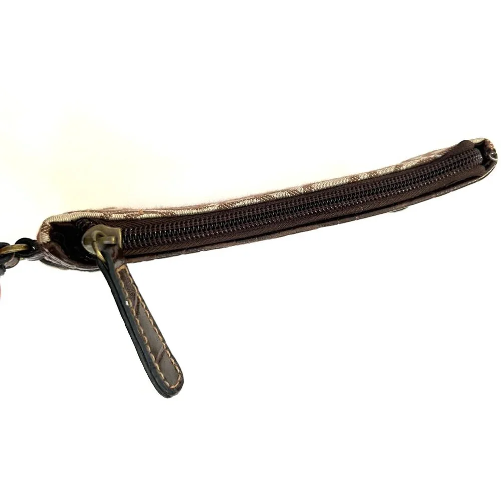 Brown and Cream Wristlet